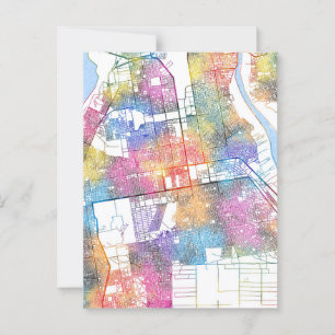 Khartoum Sudan City Map Postcard