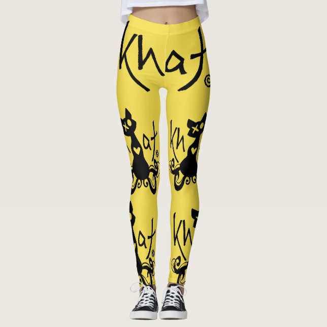 Khat logo leggings YELLOW (Front)