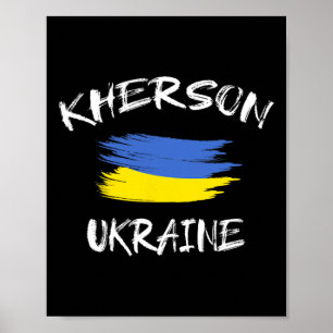 Kherson Ukraine Souvenir Ukrainian Country Flag Br Poster