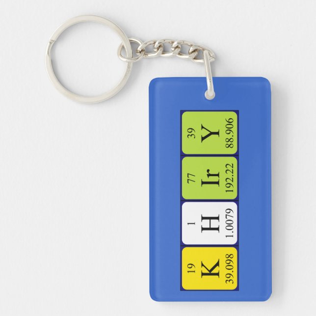 Khiry periodic table name keyring (Front)