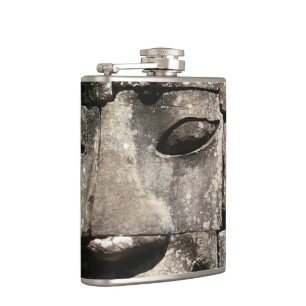 Khmer Stone Face ... Bayon Temple, Cambodia Hip Flask