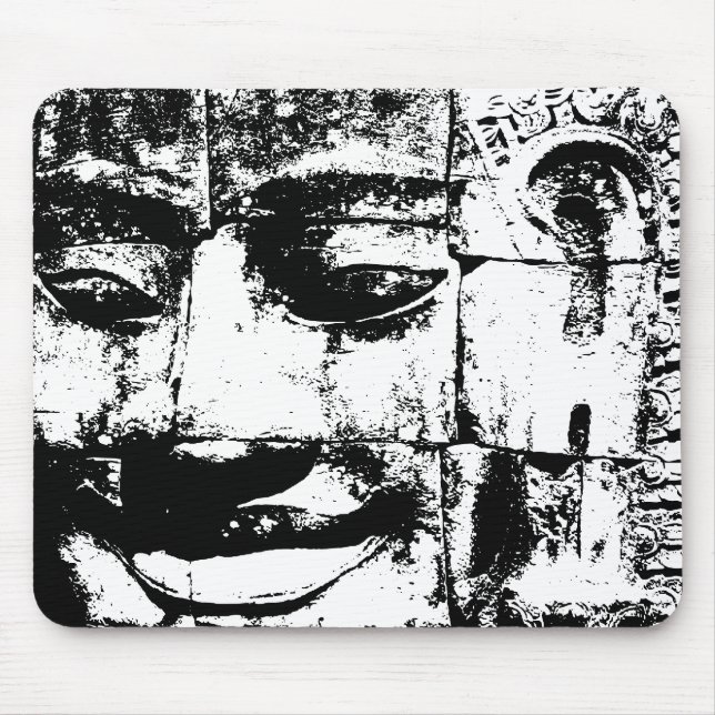 Khmer Stone Face ... Bayon Temple, Cambodia Mouse Pad (Front)