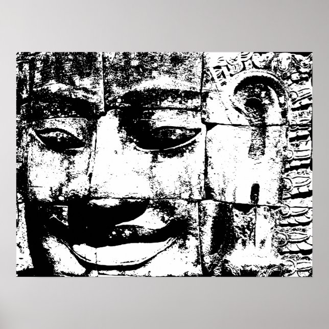 Khmer Stone Face ... Bayon Temple, Cambodia Poster (Front)