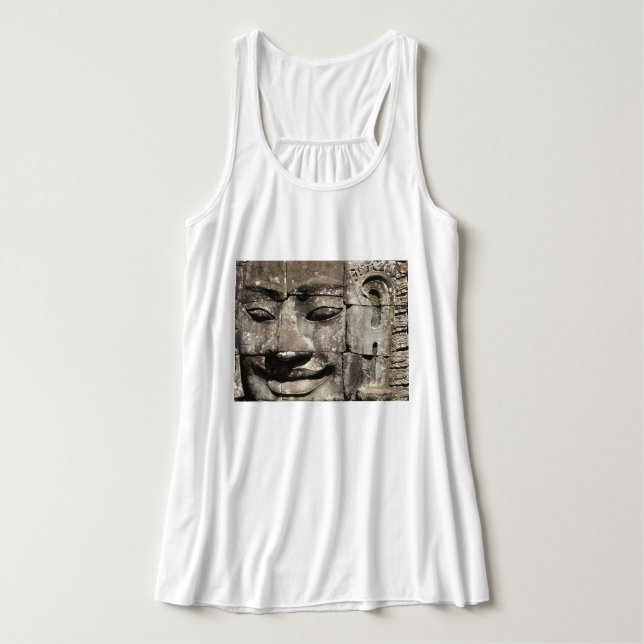 Khmer Stone Face ... Bayon Temple, Cambodia Singlet (Design Front)