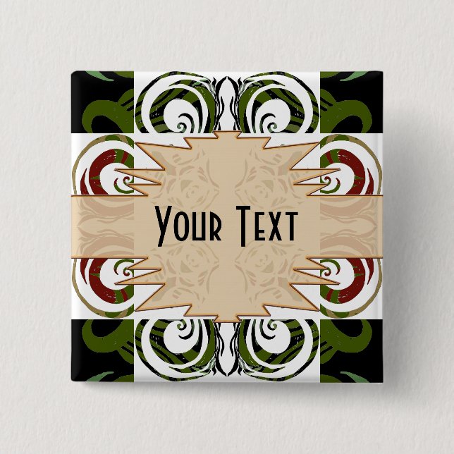 Khokhloma Exotique 15 Cm Square Badge (Front)