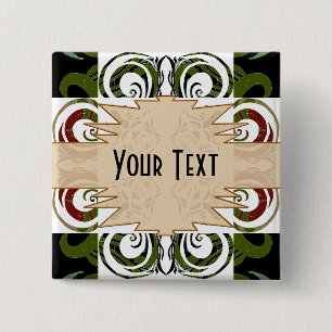 Khokhloma Exotique 15 Cm Square Badge