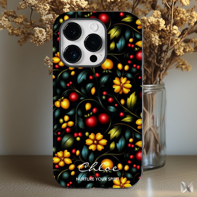 Khokhloma Floral Phone Case with Bold Modern Twist (Creator Uploaded)