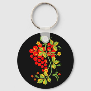 Khokhloma pattern key ring