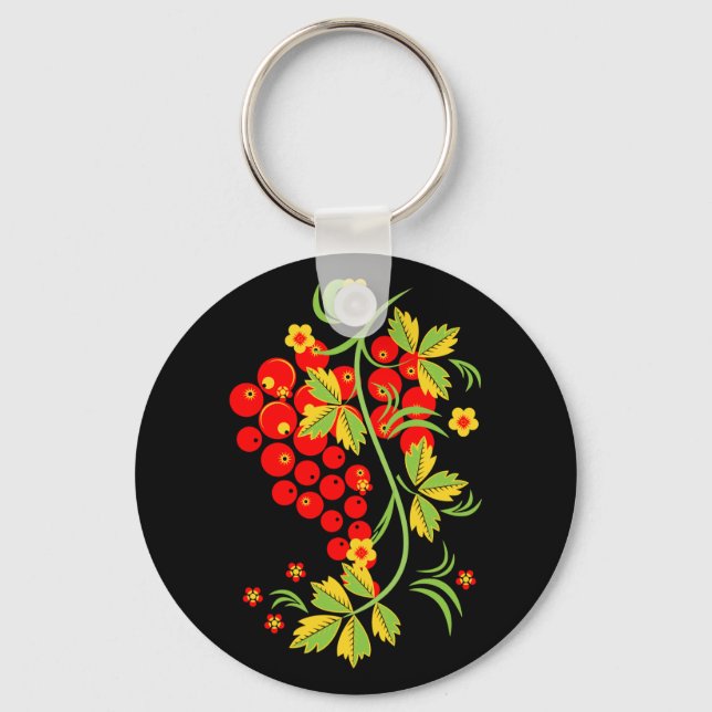 Khokhloma pattern key ring (Front)