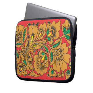 khokhloma pattern laptop sleeve