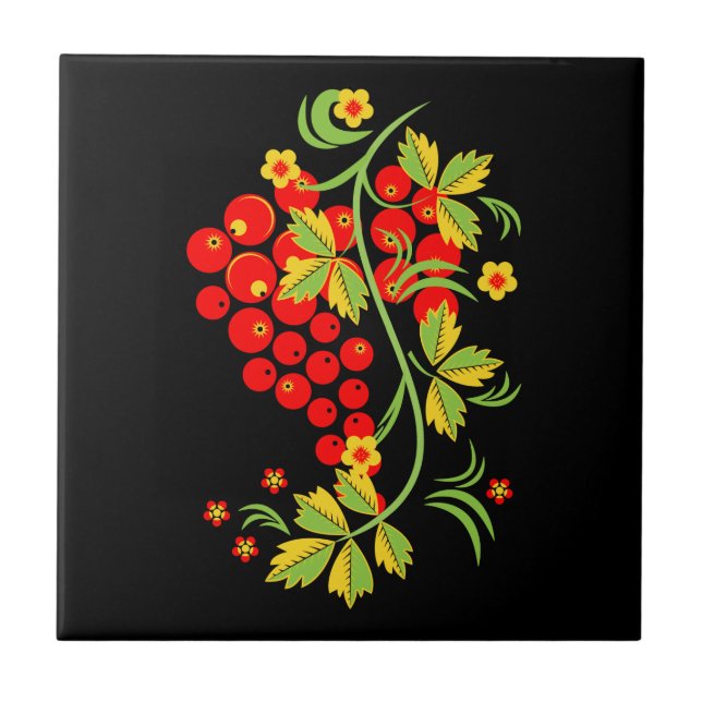 Khokhloma pattern tile (Front)