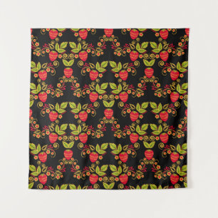 Khokhloma Russian Berries: Traditional Style Tapestry
