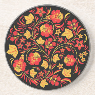 Khokhloma Russian Folk Art Coaster