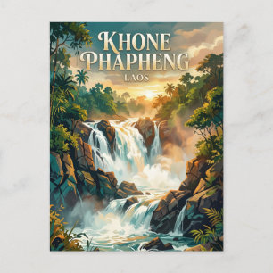 Khone Phapheng Falls Laos Postcard