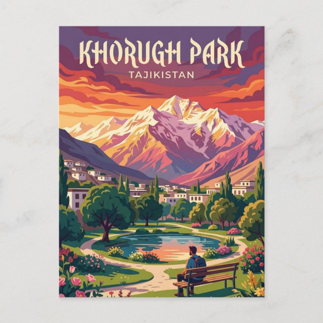 Khorugh Park Tajikistan Postcard (Front)