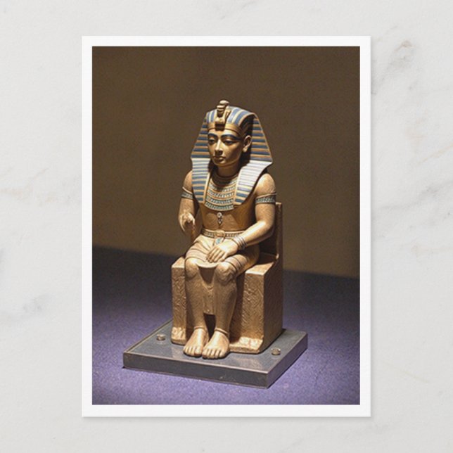 Khufu Seated Pharaoh Great Pyramid King Postcard (Front)