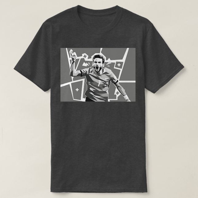 Khvicha Kvaratskhelia in greyscale TShirt (Design Front)