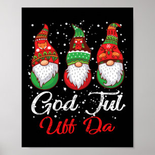 Ki God Jul Uff Da Swedish Merry Christmas Gnome Co Poster