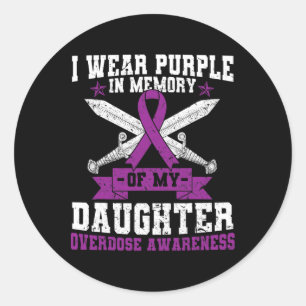 Ki Purple Ribbon Overdose Awareness Month Costume Classic Round Sticker