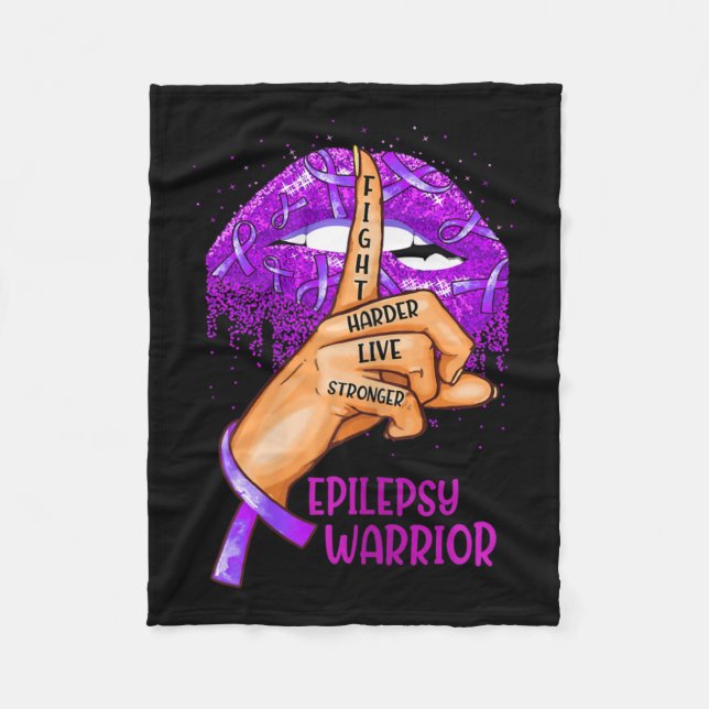 Ki Support Epilepsy Awareness Costume Lips Ribbon  Fleece Blanket (Front)
