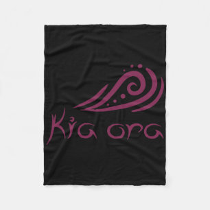 Kia Ora Hello Wave In Maori New Zealand Lynesian  Fleece Blanket