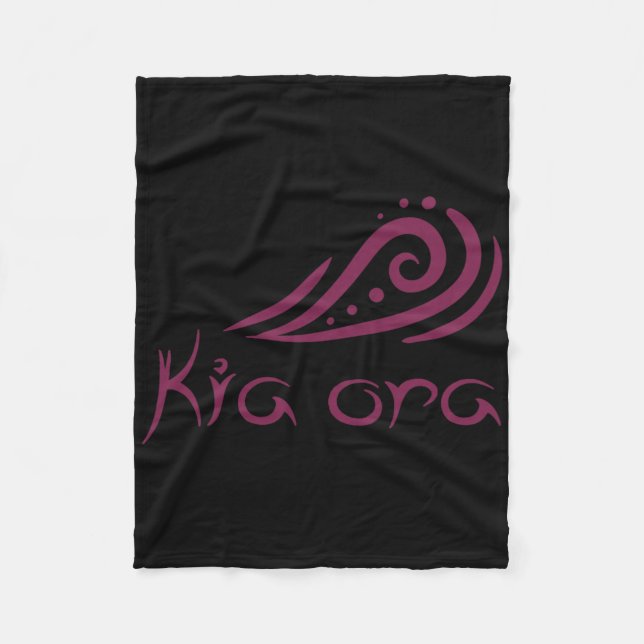 Kia Ora Hello Wave In Maori New Zealand Lynesian  Fleece Blanket (Front)