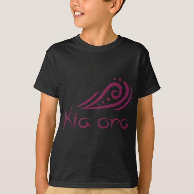 Kia Ora Hello Wave In Maori New Zealand Lynesian  T-Shirt (Front)