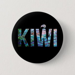 KIA ORA KIWI GREETING 6 CM ROUND BADGE