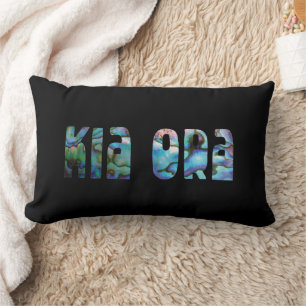KIA ORA KIWI GREETING PAUA LUMBAR CUSHION