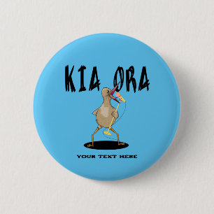 Kia ora Kiwi Maori Greeting 6 Cm Round Badge