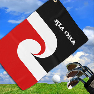 Kia Ora & Maori Flag, New Zealand /Sports, Golf Towel