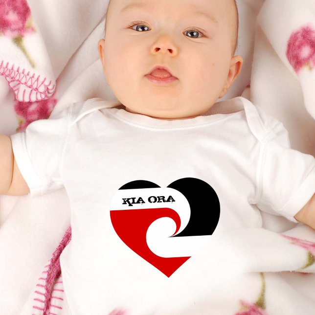 Kia Ora & Maori Flag, New Zealand /Sports, rugby  Baby Bodysuit (Creator Uploaded)