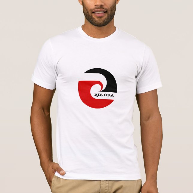 Kia Ora & Maori Flag, New Zealand /Sports, rugby T-Shirt (Front)