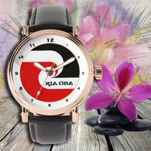 Kia Ora & Maori Flag watch, New Zealand fashion  Watch