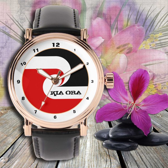 Kia Ora & Maori Flag watch, New Zealand fashion  Watch (Creator Uploaded)