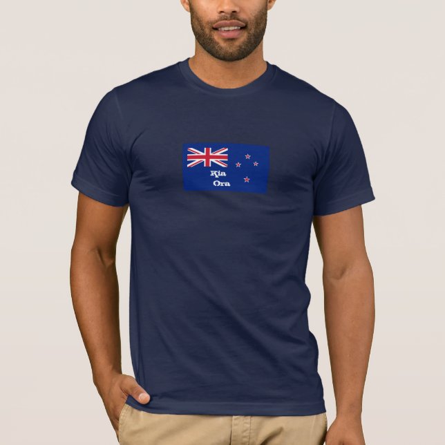 Kia Ora & New Zealand Flag fashion / New Zealand T T-Shirt (Front)