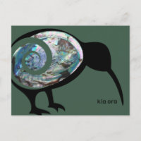 KIA ORA NZ KIWI BLACK PAUA FERN KORU NEW ZEALAND