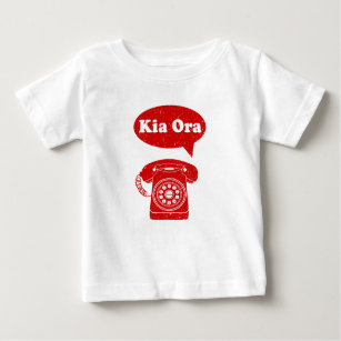 Kia Ora Te Reo Maori Language Retro Telephone Baby T-Shirt