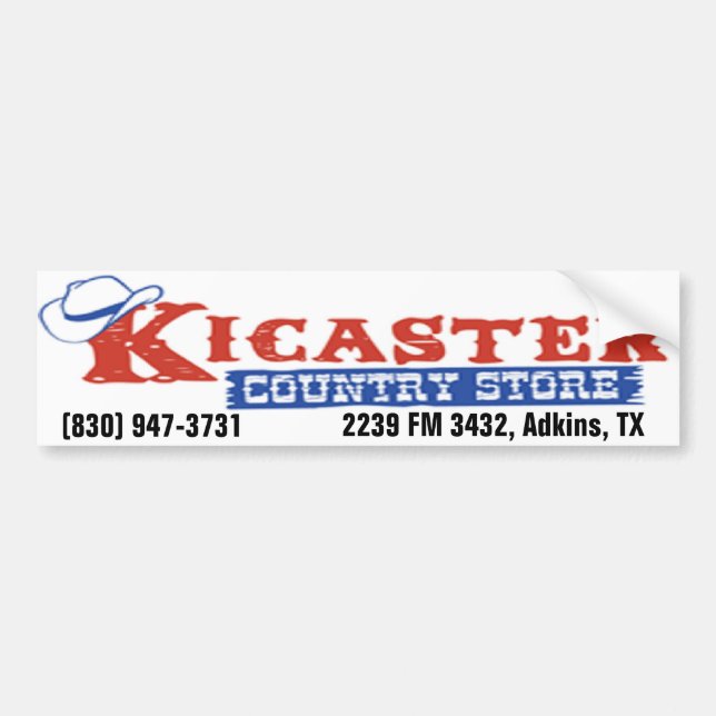Kicaster Country Store Bumper Sticker (Front)