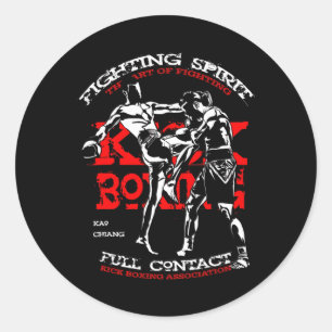 Kick Boxing Fighter Design For Mma Fans  Classic Round Sticker