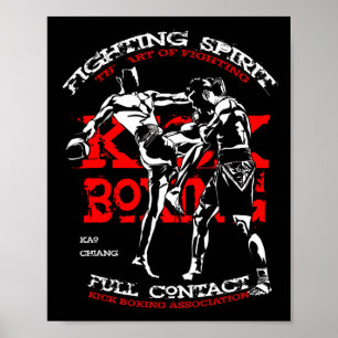 Kick Boxing Fighter Design For Mma Fans  Poster