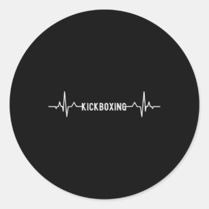 Kick-boxing Heartbeat Kickboxing Boxing Pion  Classic Round Sticker