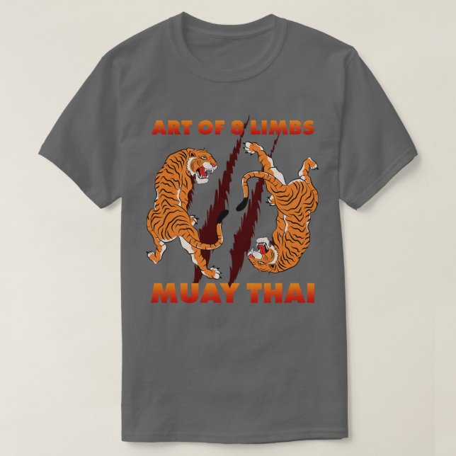 Kick Boxing Thai Fighter Gift Muay Thai T-Shirt (Design Front)