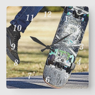 Kick Flip It Painterly Wall Clock