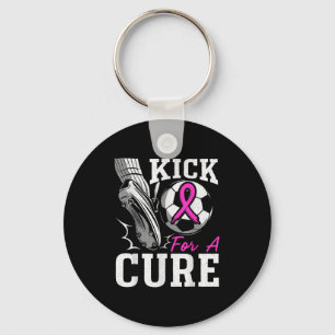 Kick For A Breast Cancer Awareness Nk Ribbon Socce Key Ring