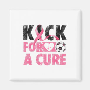 Kick For A Cure Breast Cancer Awareness Pink Ribbo Magnet
