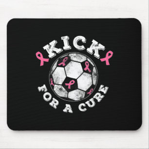 Kick For A Cure Pink Ribbon Breast Cancer Awarenes Mouse Pad