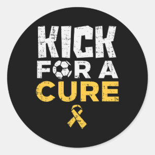 Kick For A Cure Soccer Childhood Cancer Awareness  Classic Round Sticker