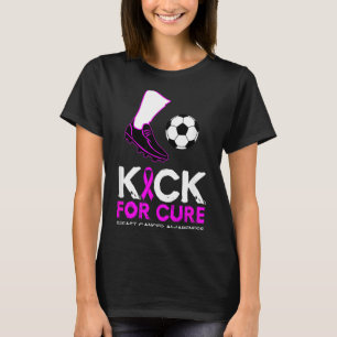 Kick For Cure Soccer Ball Design Breast Cancer T-Shirt