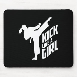 Kick Like A Girl-karate Kickboxing Girl Mouse Pad